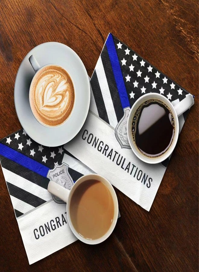 DodelyGz 50 Pcs Police Themed Paper Napkins,Police Officer Party Supplies - Image 4