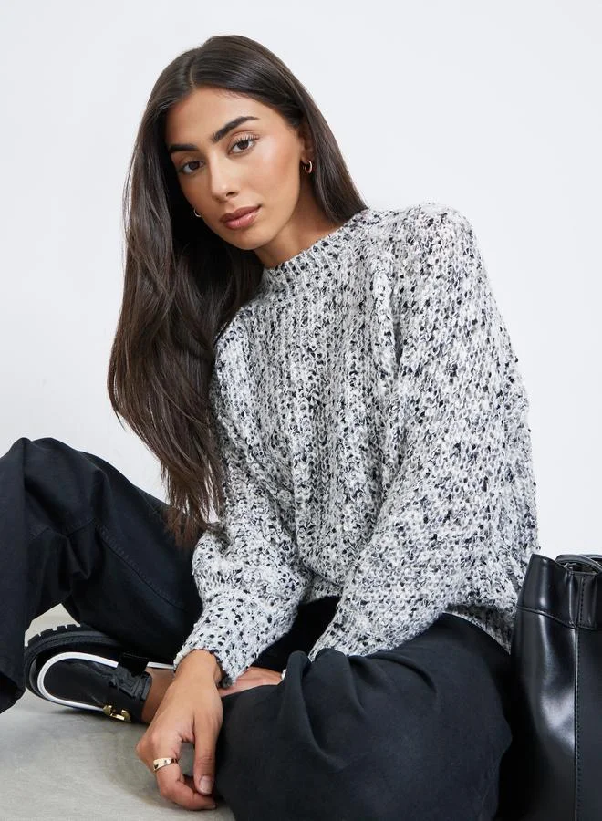 Styli Regular Fit Multi Yarn Knit Sweater