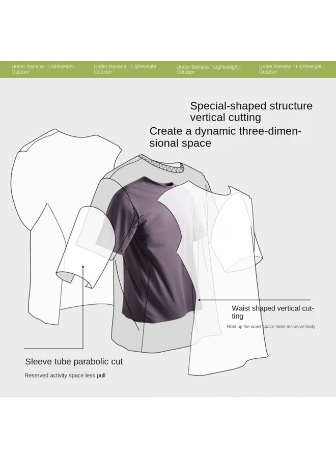 THREE Proof & Cool】men's Lightweight Quick-dry T-shirt For Spring And Summer Outdoor Use - Sun, Stain, And Sweat Resistant - Image 3