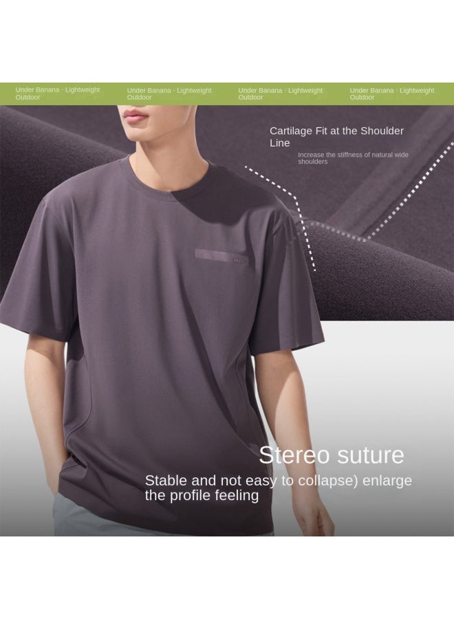 THREE Proof & Cool】men's Lightweight Quick-dry T-shirt For Spring And Summer Outdoor Use - Sun, Stain, And Sweat Resistant - Image 4