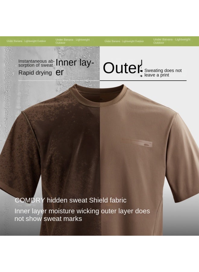 THREE Proof & Cool】men's Lightweight Quick-dry T-shirt For Spring And Summer Outdoor Use - Sun, Stain, And Sweat Resistant - Image 5