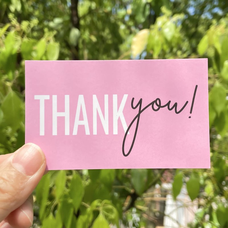 RXBC2011 Thank You for your support Cards Handwritten Lettering Design Thank you small business Card 2x3.5 Inch Pack of 100 - Image 5