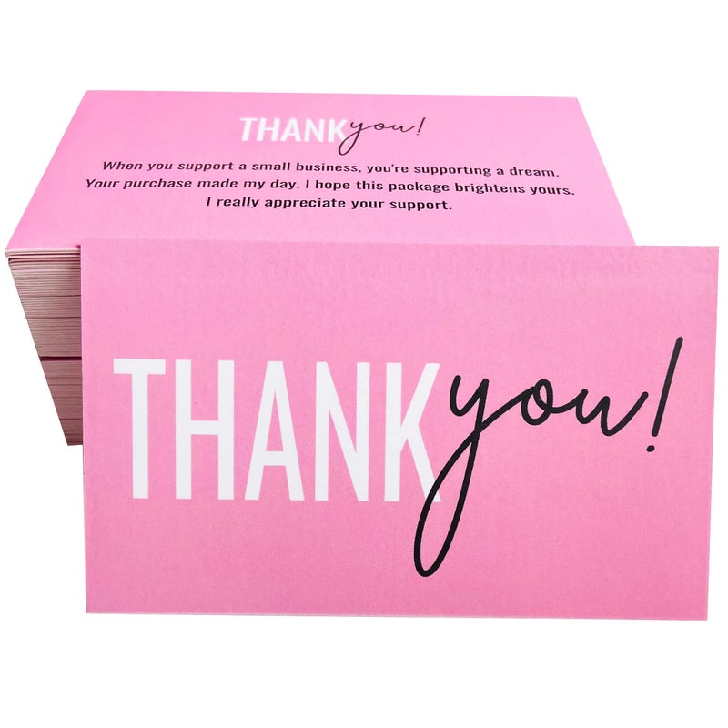 RXBC2011 Thank You for your support Cards Handwritten Lettering Design Thank you small business Card 2x3.5 Inch Pack of 100 - Image 1