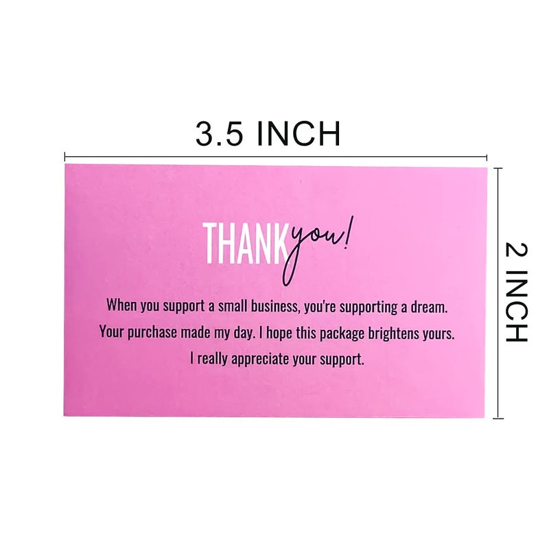 RXBC2011 Thank You for your support Cards Handwritten Lettering Design Thank you small business Card 2x3.5 Inch Pack of 100 - Image 3