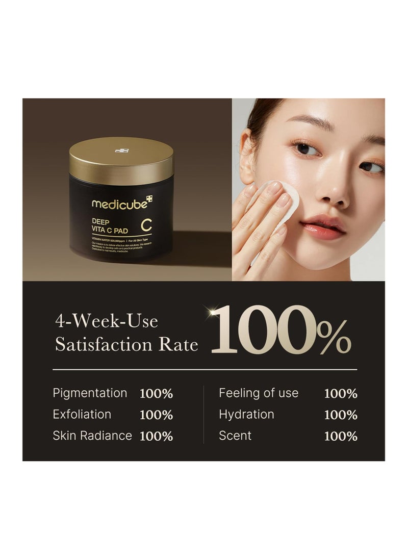 Medicube Medicube Deep Vita C Pad || Wiping care for Dark Spots & Pigmentation concerned areas | Infused with 7-day dark spot ampoule | 500,000PPM of vitamin water & 3 types of vitamin | Korean skincare  - Image 4