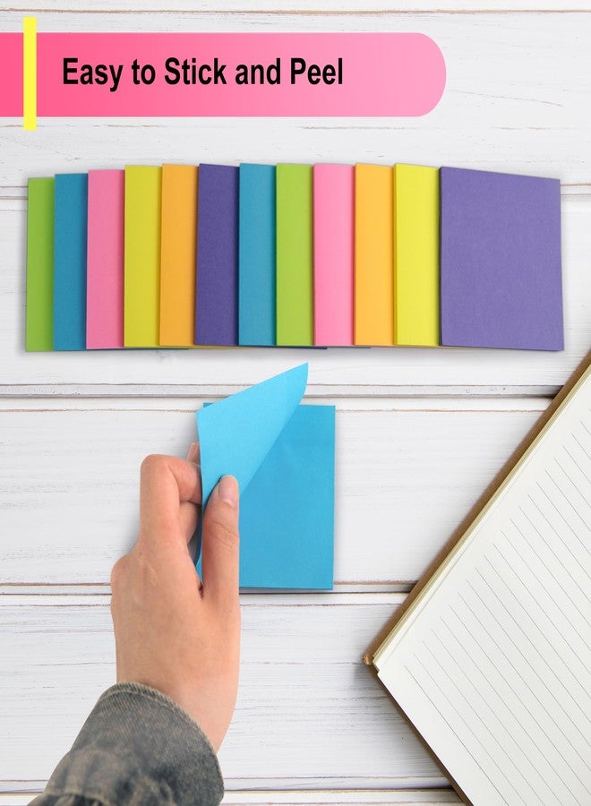 OHOME ملاحظات لاصقة من أوهوم - 12 دفتر ملاحظات، 3×3 بوصة - مجموعة ملاحظات لاصقة ملونة وجذابة - أدوات مكتبية أنيقة للمدارس والمكاتب - مستلزمات أساسية للمكتب المنزلي، تنظيم المكتب - Image 4