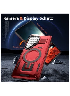 جولدن ماسك جولدن ماسك لهاتف سامسونج جالاكسي اس 23 الترا (Samsung Galaxy S23 Ultra) جراب حافظة مع حماية للكاميرا، مع حافظة مغناطيسية قوية مع حامل (احمر)  - Image 2