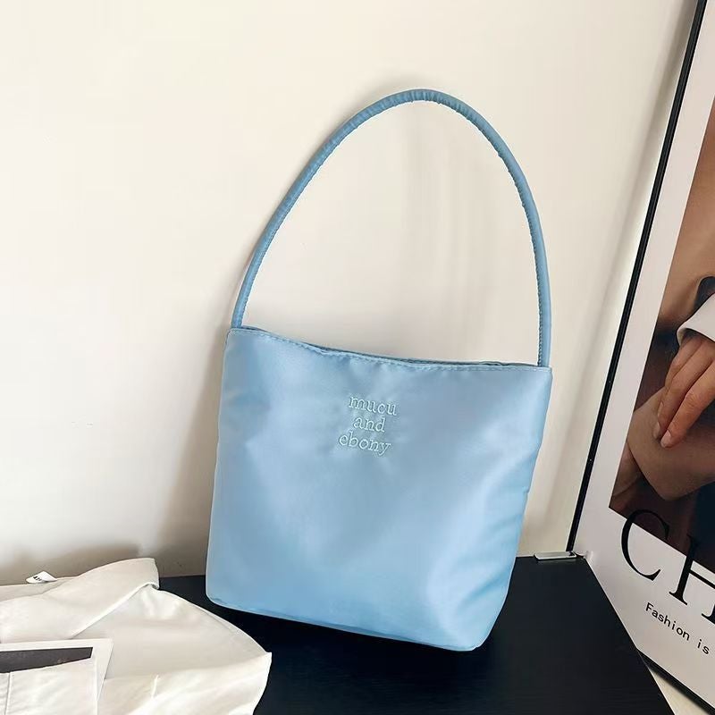 Mucu and Ebony Embroidered Waterproof Nylon Shoulder Bag - Image 3