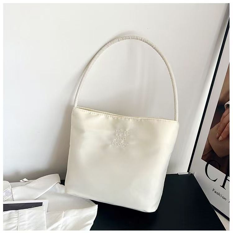 Mucu and Ebony Embroidered Waterproof Nylon Shoulder Bag - Image 4