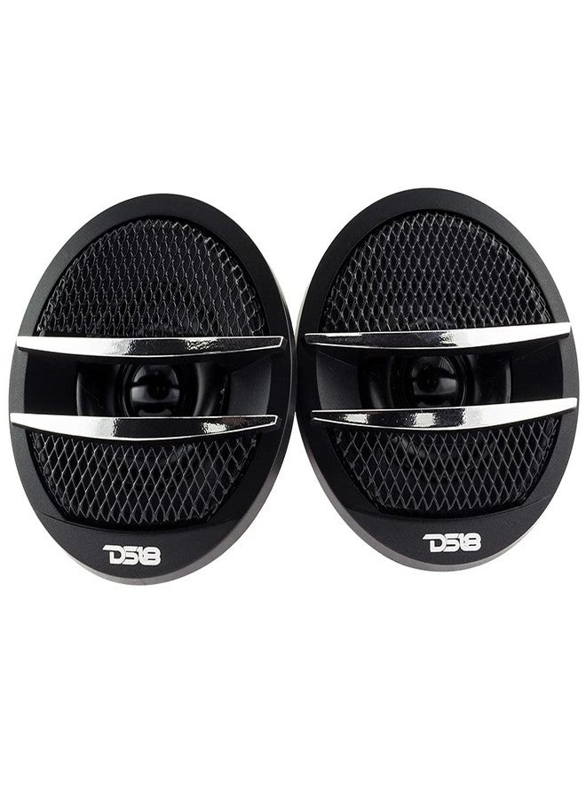 DS18 TX1S Tweeter X1 1.38-inch 200 Watts Max Pei Dome Ferrite Tweeters with Mounting Kit Angle, Flush, & Surface - Set of 2 (Black/Silver) - Image 1