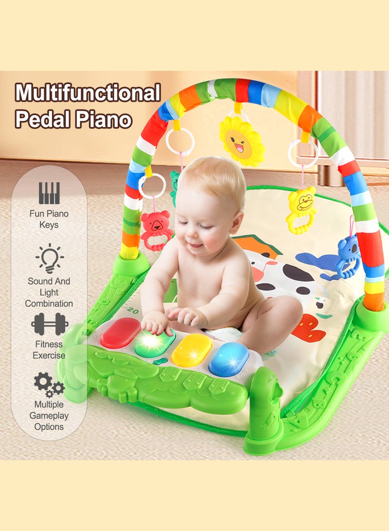 MaBaby Baby Gyms Play Mats Musical Activity Center Baby Piano Gym Mat Tummy Time Padded Mat for Newborn Toddler Infants - Image 3