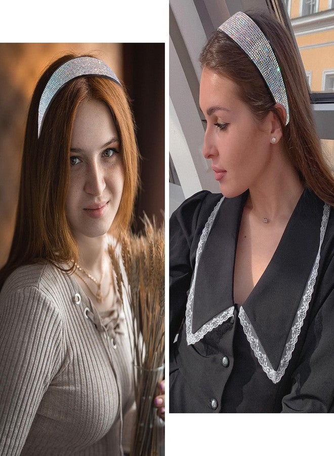 Ondder AB Rhinestone Headband, Wide Shiny Head Band with Sparkle Crystal, Fancy Formal Head Band, Glitter Dressy Fashion Hair Accessories for Women and Girls, One Size Fits All, For All Occasions - Image 4