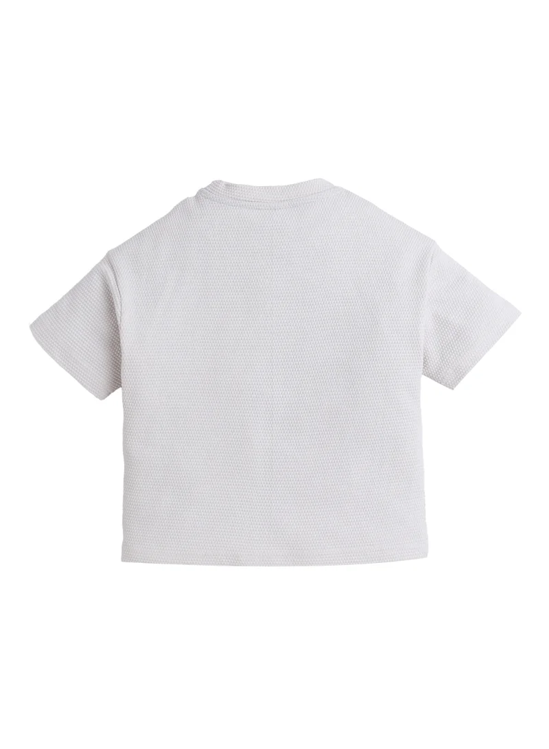 victor and jane Victor & Jane Junior Boys Off-White Patch Detail Cotton T-Shirt