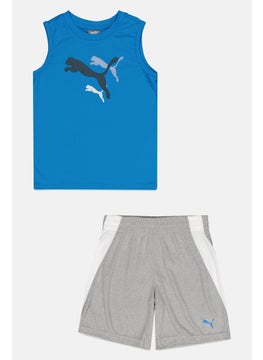 PUMA Kids Boy 2 Pieces Sportswear Fit Sleeves Training T-shirt And Shorts, Multicolour  - Image 1