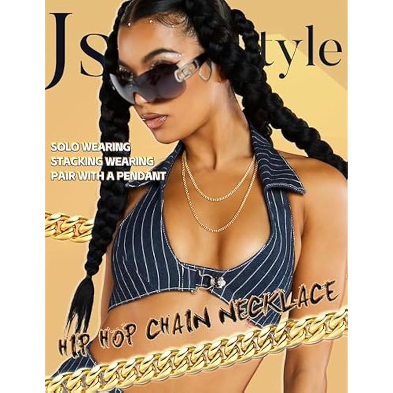 3.5mm Cuban Link Chain Necklace for Mens Women Gold Tone Chains for Men - Image 4