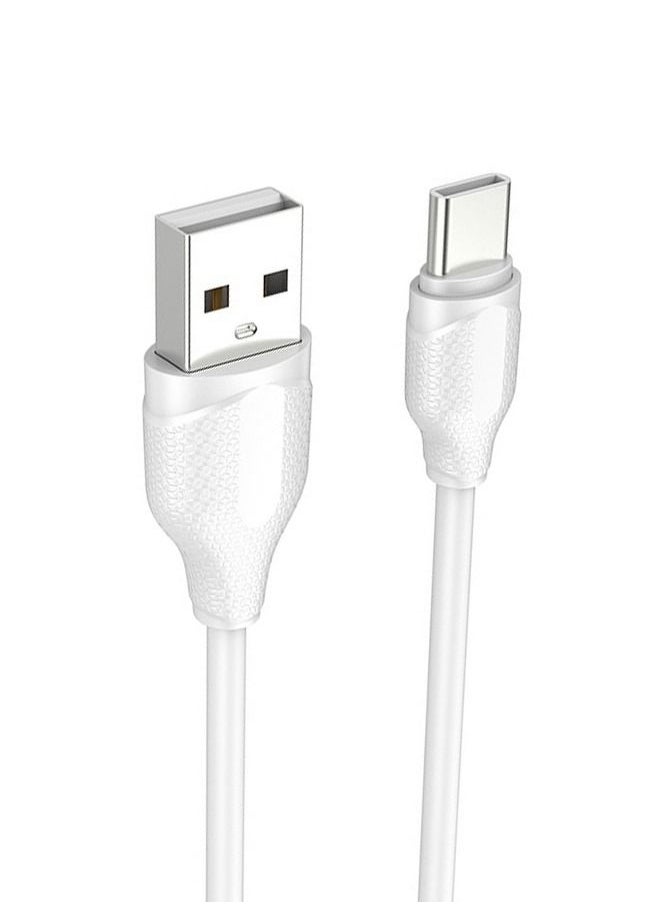 LDNIO Type C Cable 2.1A Fast Charging Cord Braided USB Type C Charger Compatible for Huawei P30 P20 Samsung S21 S20 Note 20 1meter White  - Image 1