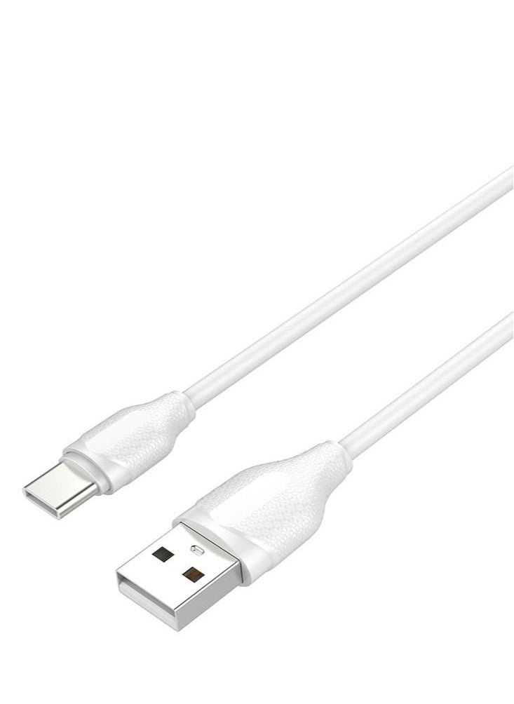 LDNIO Type C Cable 2.1A Fast Charging Cord Braided USB Type C Charger Compatible for Huawei P30 P20 Samsung S21 S20 Note 20 1meter White  - Image 5