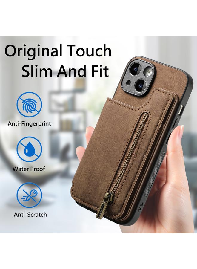 زبون جراب خلفي بسحاب من الجلد بتصميم كلاسيكي لهاتف iPhone 11 - Image 5