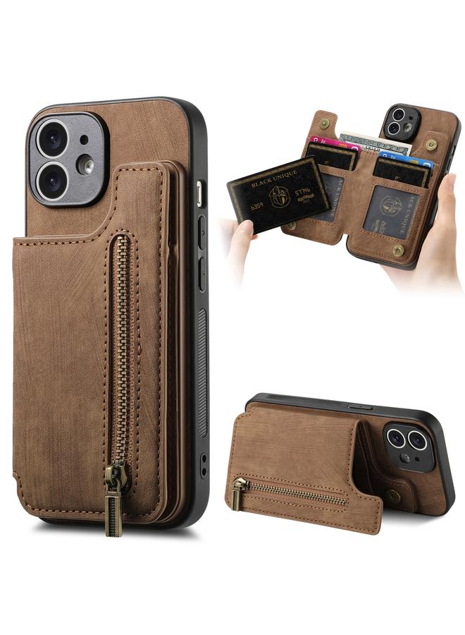 زبون جراب خلفي بسحاب من الجلد بتصميم كلاسيكي لهاتف iPhone 11 - Image 1