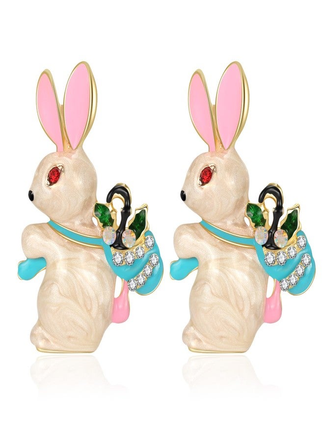 Joyline Easter Bunny Earrings for Women - Cute Rabbit Crystal Alloy Enamel Drop Jewelry Festive Easter/Birthday Gifts for Her - Image 1