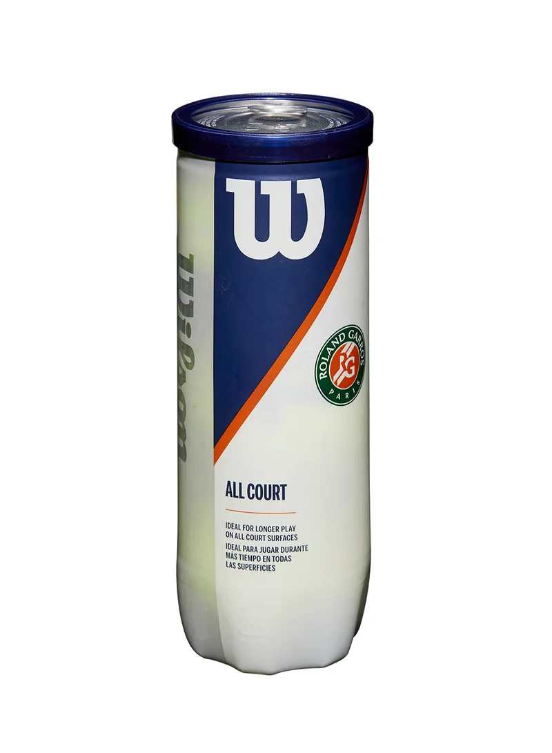 Wilson Roland Garros All Court Yellow Tennis Balls - 3 Ball Can
