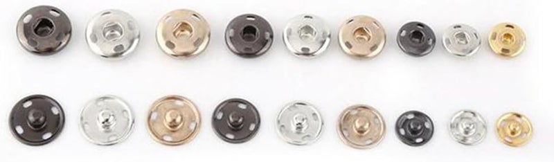 كلاراكو أزرار كبس معدنية قابلة للخياطة من كلارك، 50 مجموعة من أزرار الكبس النحاسية، إكسسوارات يدوية (15 مم - فضي) - Image 4
