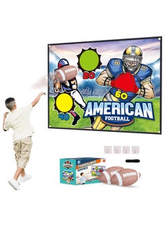 Football Toss Target Games Football Throwing Target Toy with Velcro Goal Soft Footballs Fun Indoor Outdoor Backyard Party Throwing Game Sports Gifts Toys for Boys Girls and Family Fun Play