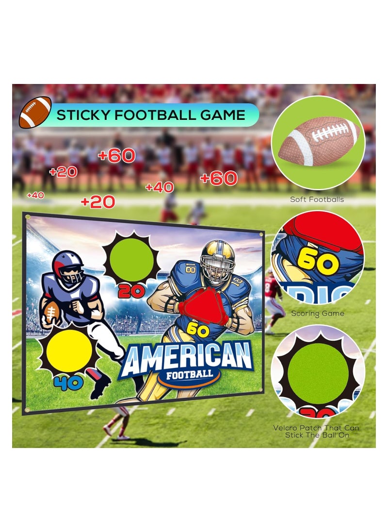 SYOSI - Football Toss Target Games Football Throwing Target Toy with Velcro Goal Soft Footballs Fun Indoor Outdoor Backyard Party Throwing Game Sports Gifts Toys for Boys Girls and Family Fun Play - Image 1