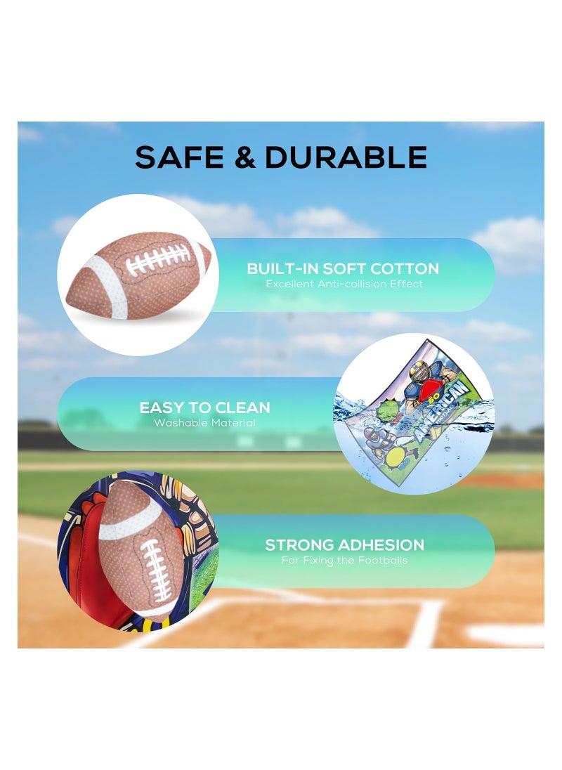 SYOSI - Football Toss Target Games Football Throwing Target Toy with Velcro Goal Soft Footballs Fun Indoor Outdoor Backyard Party Throwing Game Sports Gifts Toys for Boys Girls and Family Fun Play - Image 1