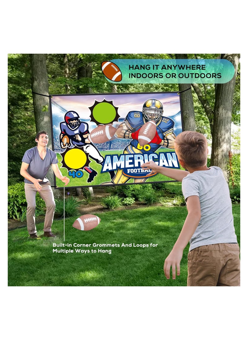 SYOSI - Football Toss Target Games Football Throwing Target Toy with Velcro Goal Soft Footballs Fun Indoor Outdoor Backyard Party Throwing Game Sports Gifts Toys for Boys Girls and Family Fun Play - Image 1