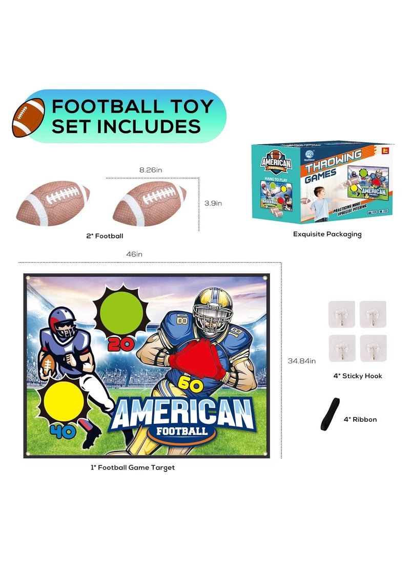 SYOSI - Football Toss Target Games Football Throwing Target Toy with Velcro Goal Soft Footballs Fun Indoor Outdoor Backyard Party Throwing Game Sports Gifts Toys for Boys Girls and Family Fun Play - Image 1