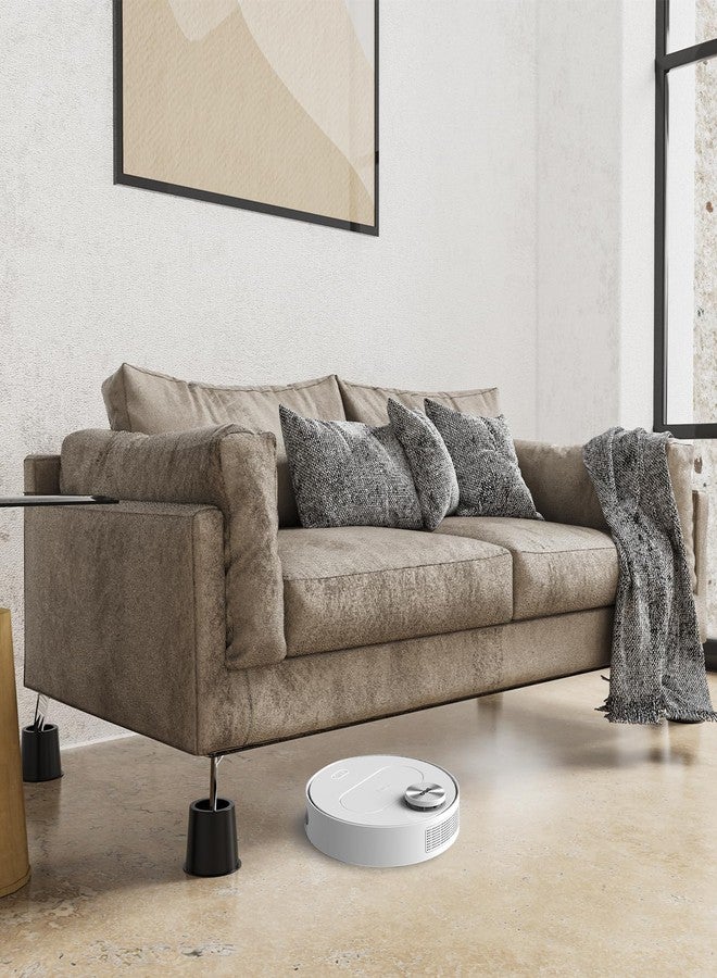 رافعات سرير VANITURE مقاس 4 بوصات شديدة التحمل، رافعات أثاث قابلة للتعديل للسرير والأريكة والطاولة والكرسي، تدعم حتى 1500 رطل (مجموعة من 9 قطع، أسود) - Image 2