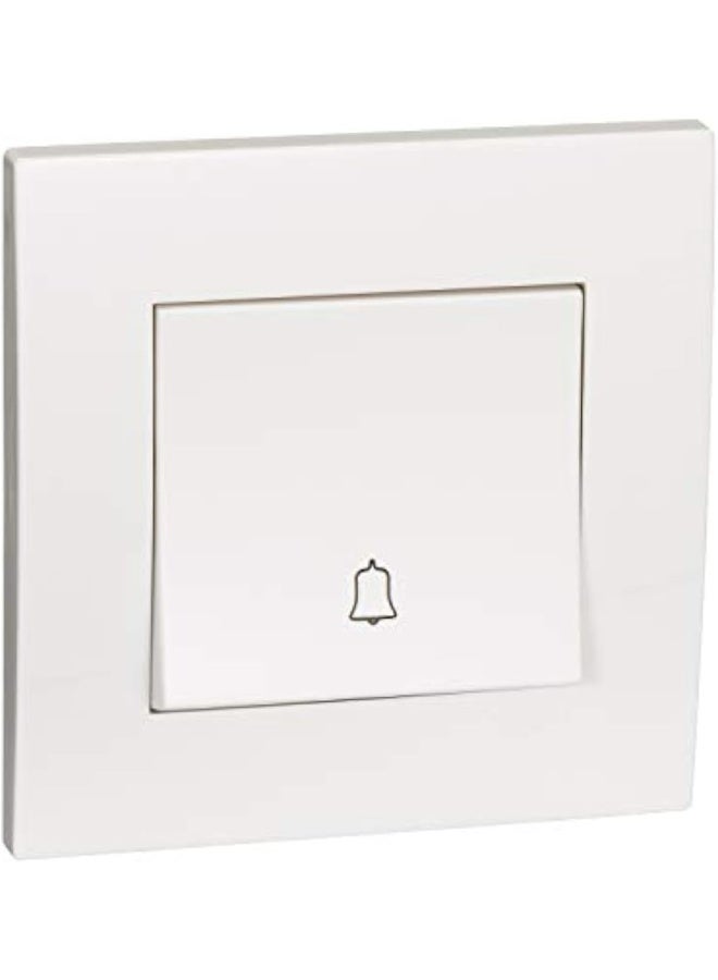 Schneider Electric KB31BPB Vivace White - Retractive Door Bell switch - with bell symbol- 10A White - Image 1
