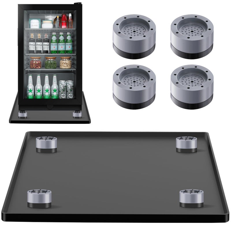 Mini Fridge Silicone Mat with 4 Base Raisers 20 x 20 x 07 Under Refrigerator Mat Mini Fridge Drip Pan Prevents Appliance Leakage Water Spills for Washing Machines Dishwashers Air Conditioner