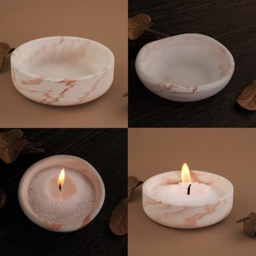 XMOX 2 Pack Mini Bowl Mold, Round Tray Silicone Molds for Plaster Cast Concrete Cement, Short Cup Resin Molds, Jewelry Container Plates Candle Holder Berry Dish for Home Decor DIY Craft - Image 4