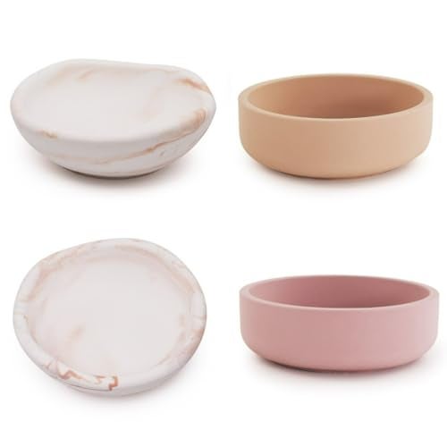 XMOX 2 Pack Mini Bowl Mold, Round Tray Silicone Molds for Plaster Cast Concrete Cement, Short Cup Resin Molds, Jewelry Container Plates Candle Holder Berry Dish for Home Decor DIY Craft - Image 3