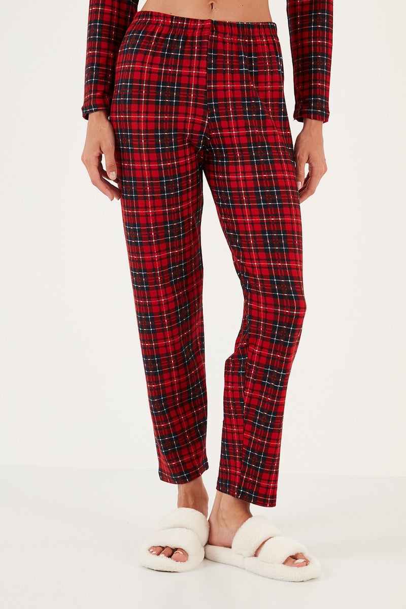 Lela Patterned Elastic Waist Shirt Collar Woven Pajama Set Women's Pajama Set 6095660W4  - Image 4