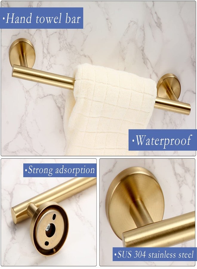 Funrous 10 Pcs Matte Bathroom Hardware Set SUS304 Bathroom Hanger Set 16 Inch Hand Towel Bar Towel Holder Toilet Paper Holder Angled Hook 2 Robe Towel Hooks Wall Mounted Accessory(Gold) - Image 4