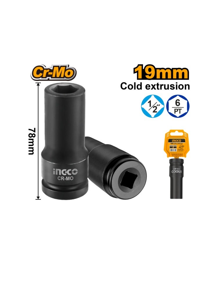 إنجكو سوكت صدمات عميق 19 ملم، 1/2 إنش من INGCO - الموديل: HDIS12191L - Image 2