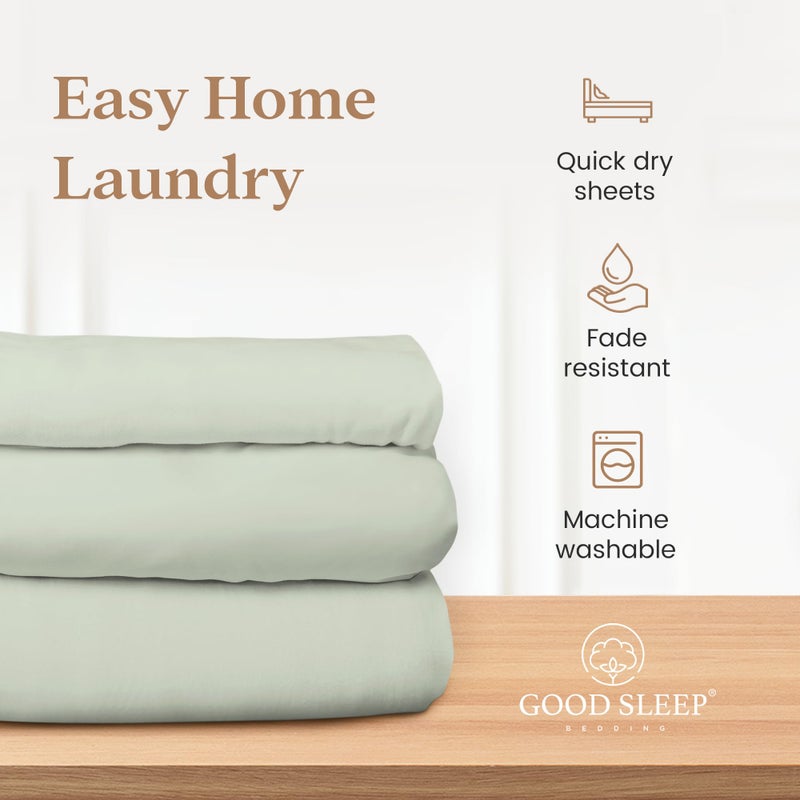 Good Sleep Bedding Queen Fitted Sheet Only - 100% Egyptian Cotton, 1000 TC Fitted Sheet Queen with 16" Deep Pockets, Soft & Breathable, Hotel Style Luxury Fitted Bed Sheets - Sage Green Fitted Sheets - Image 5
