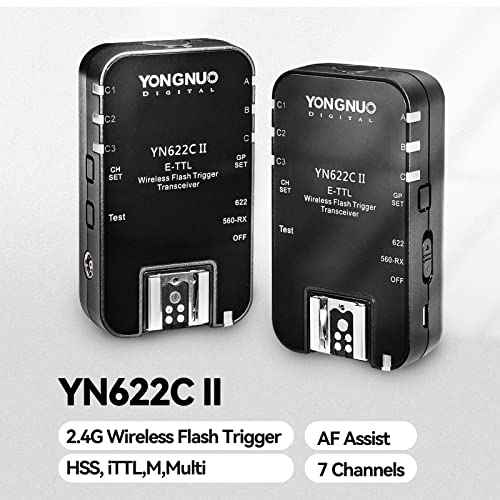 YONGNUO YN622C II Wireless ETTL Flash Trigger with HighSpeed Sync HSS 18000s for Canon Camera - Image 3