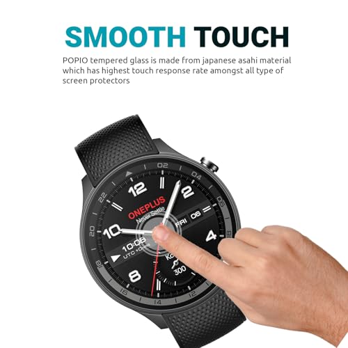 POPIO Military-Grade Gorilla Tempered Glass for OnePlus Watch 2R Smartwatch (Transparent) Edge to Edge Full Screen Coverage, Pack of 2 - Image 4