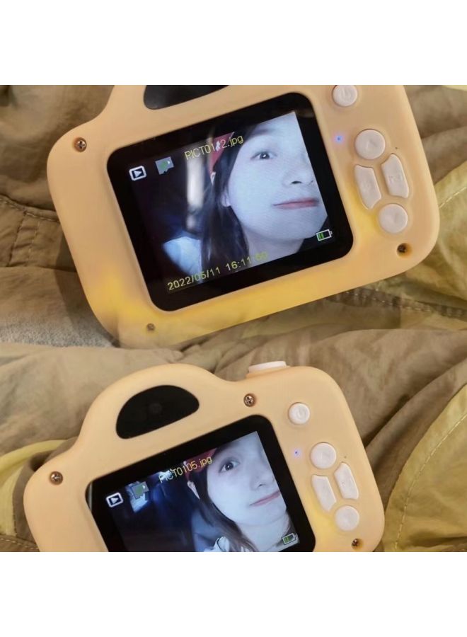 Generic High-definition Dual-camera Student Digital Camera Campus Can Take Photos Can Be Uploaded Mobile Phone Upload Gift Recording Camera-Body Color:High-definition Double-camera Yellow [self-timer Music Filter Video]_bare Metal [cannot Guide Mobile Phone]]  - Image 5