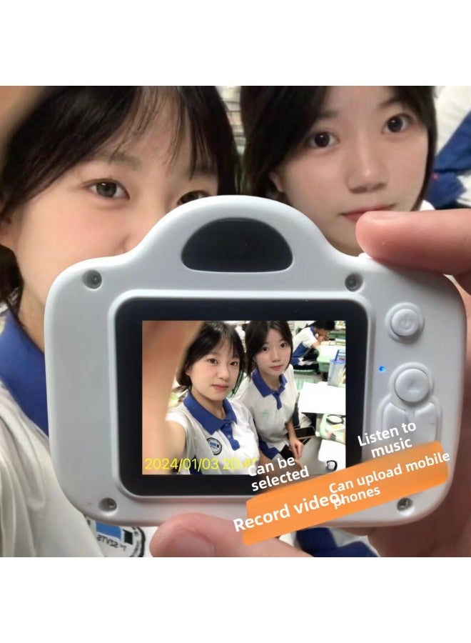 Generic High-definition Dual-camera Student Digital Camera Campus Can Take Photos Can Be Uploaded Mobile Phone Upload Gift Recording Camera-Body Color:High-definition Double-camera Yellow [self-timer Music Filter Video]_bare Metal [cannot Guide Mobile Phone]]  - Image 2