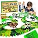 JITTERYGIT Dinosaur Jurassic Race Track Train Glow in The Dark World Toy Set Kids Dino Racetrack Park Includes TRex  Triceratops Playset  Best Birthday Gift for Boys  Girls 3 4 5 6 7 8 Year Old - Image 4