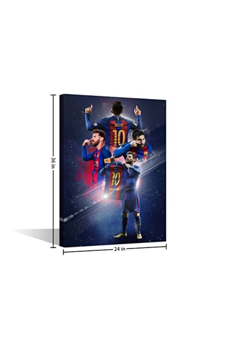 TISHIRON Canvas Wall Art Motivational Football Poster Lionel Messi Paintings - Image 3