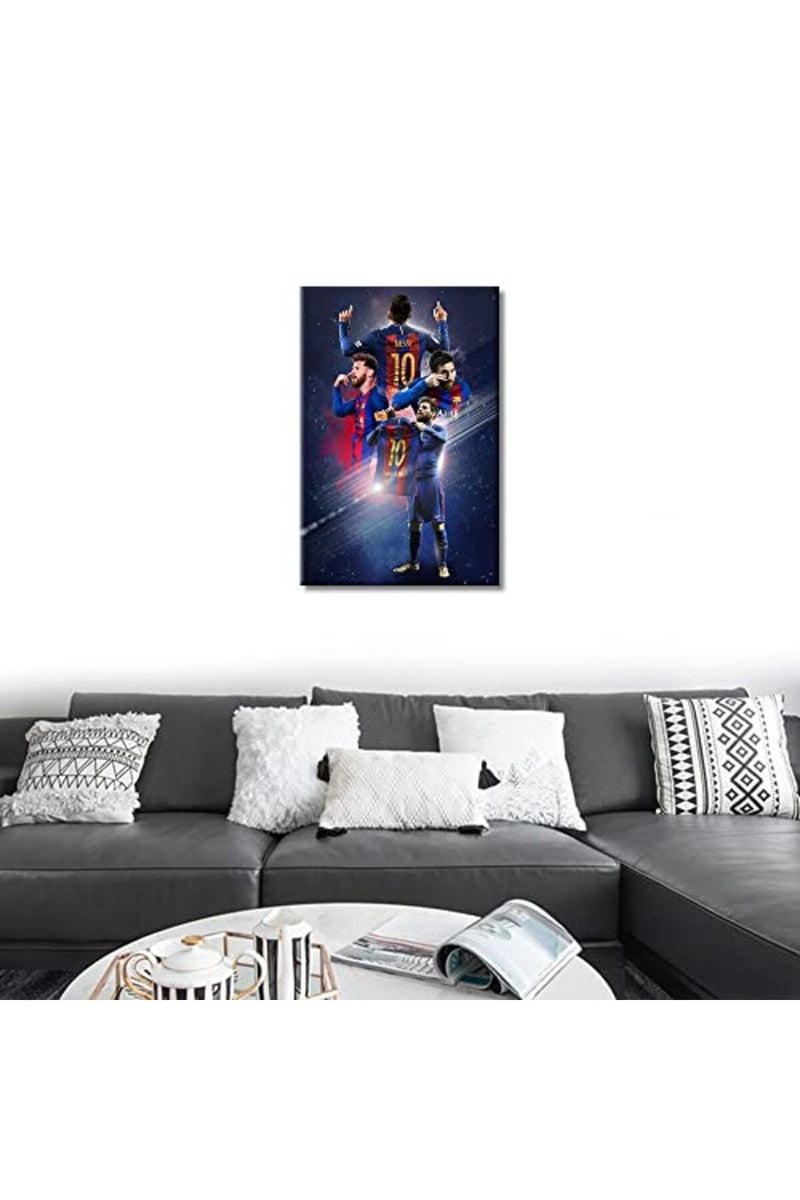 TISHIRON Canvas Wall Art Motivational Football Poster Lionel Messi Paintings - Image 5