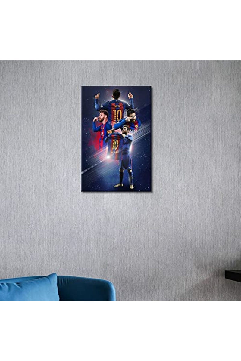 TISHIRON Canvas Wall Art Motivational Football Poster Lionel Messi Paintings - Image 2