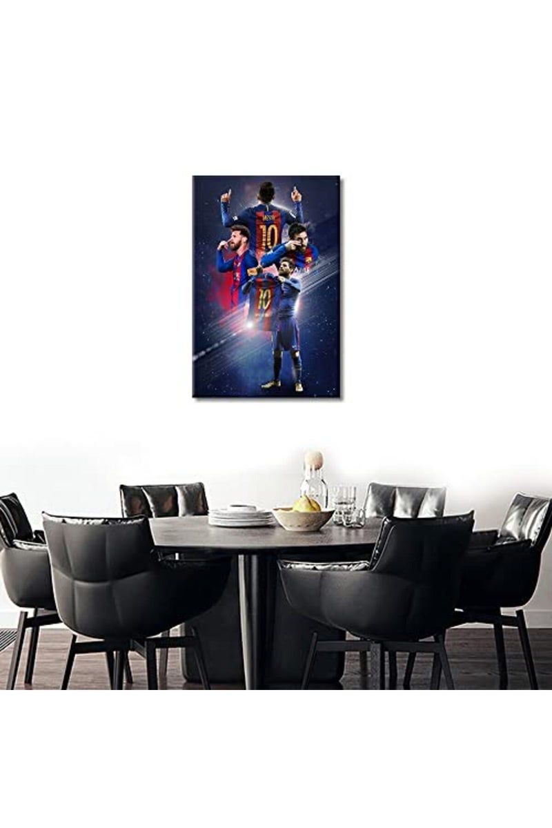 TISHIRON Canvas Wall Art Motivational Football Poster Lionel Messi Paintings - Image 4