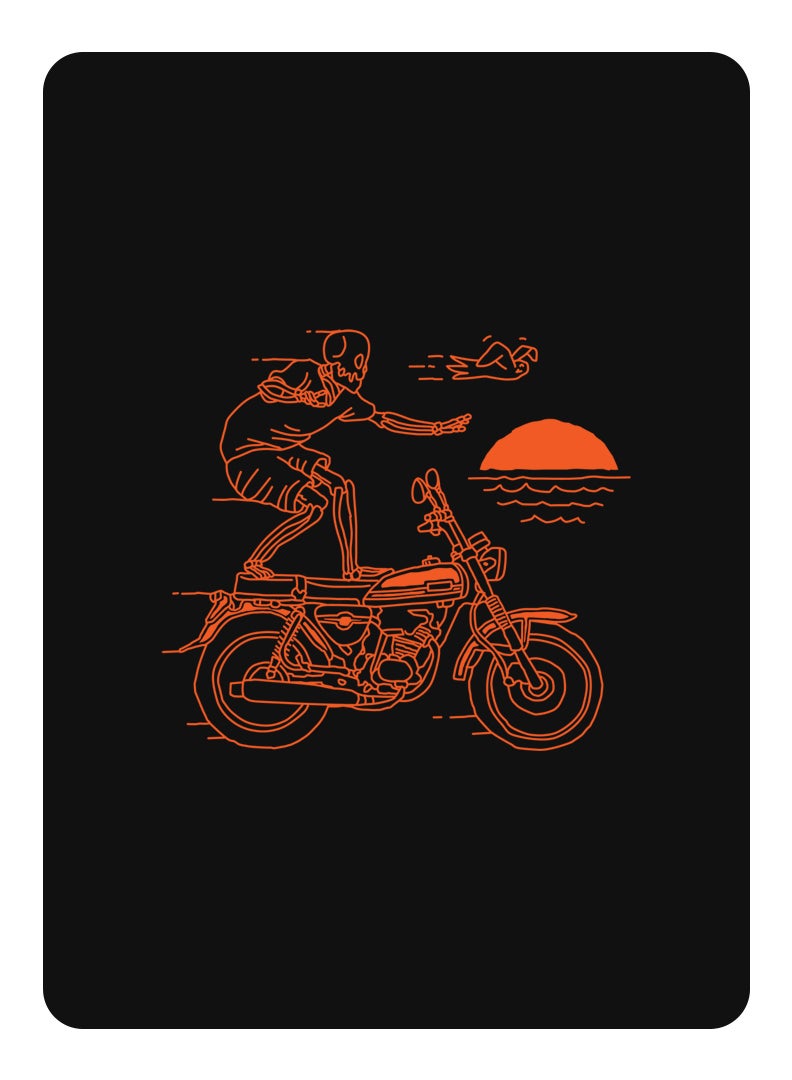 Theodor Protective Flip Case For Samsung Galaxy Tab S6 With Trifold Stand Auto Wake Sleep Shockproof Cover Skull Rider orange - Image 1